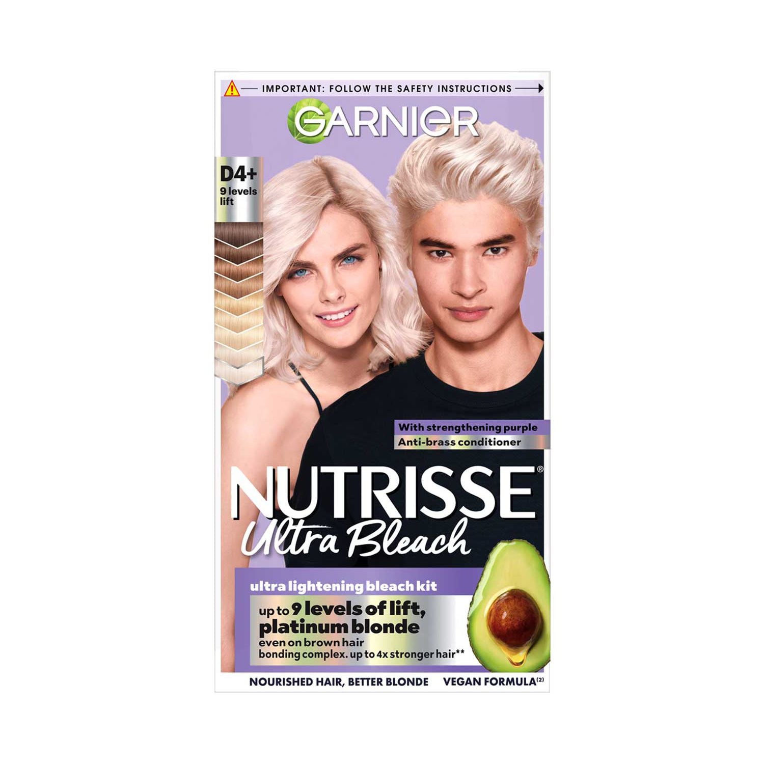 Garnier Nutrisse D4+ platinum bleach hair dye, imported from the UK