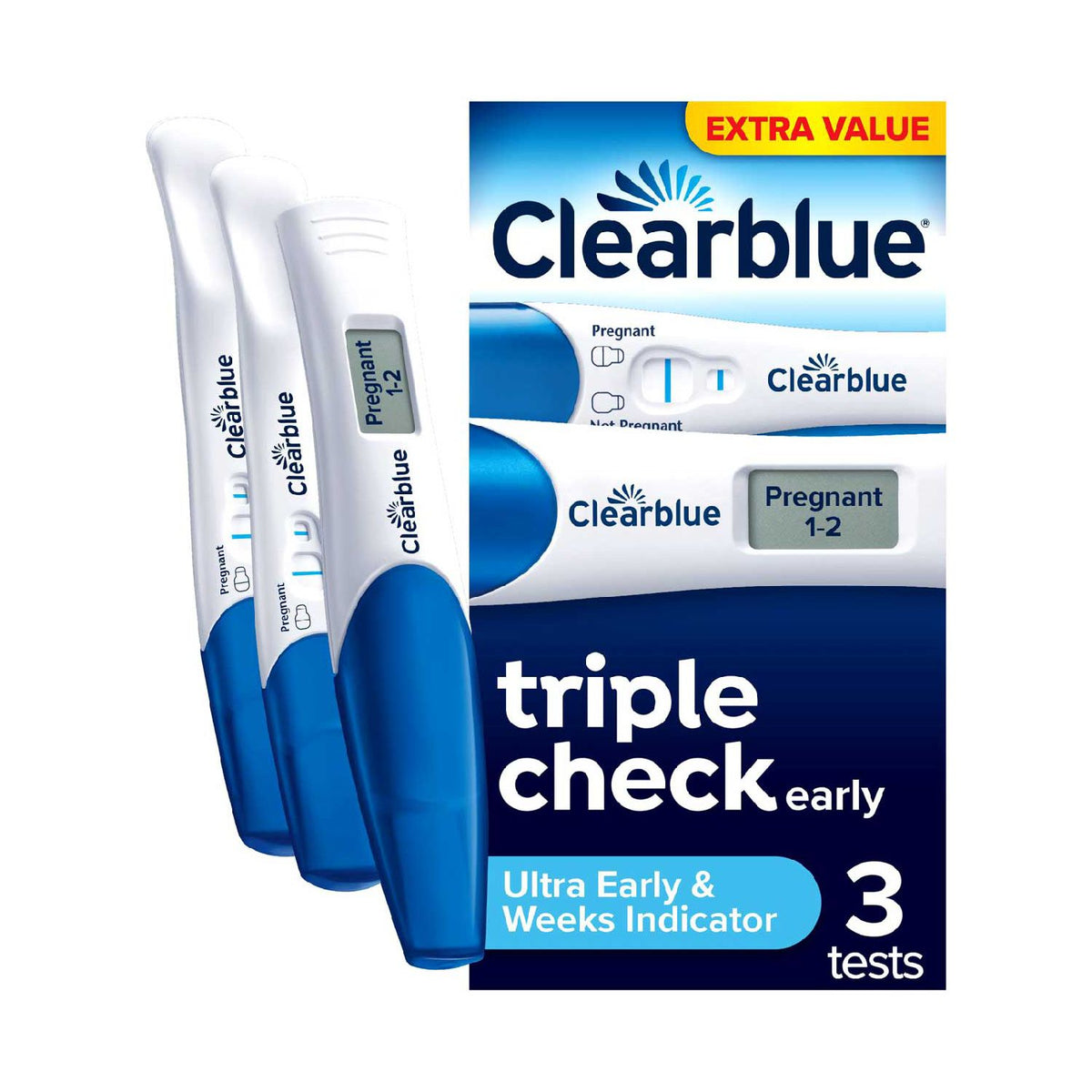 Clearblue digitaler Schwangerschaftstest Kombipackung 3 Tests - britisches Produkt