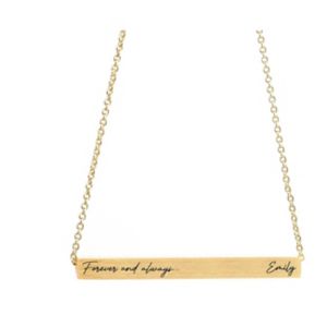 Treat Republic Personalised Bar Necklace 47cm, imported from the UK