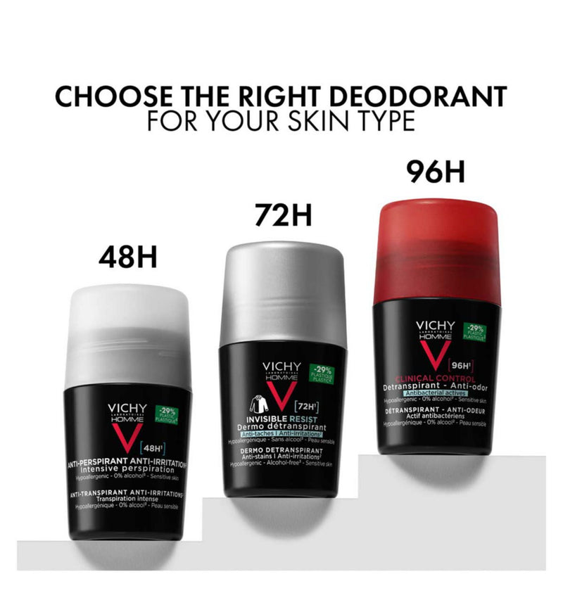 Vichy 96hr roll-on deodorant clinical control 50ml, UK version