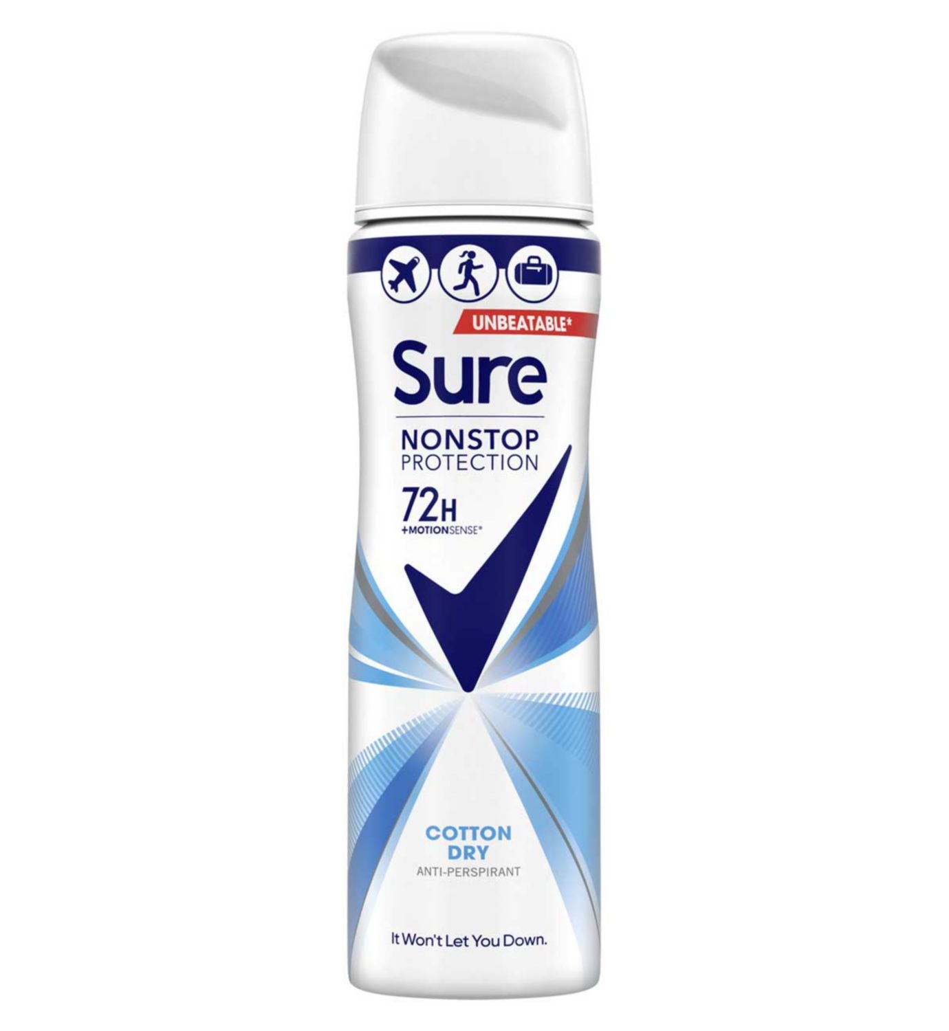Sure Cotton Dry nonstop protection compressed antiperspirant aerosol 75ml - British product