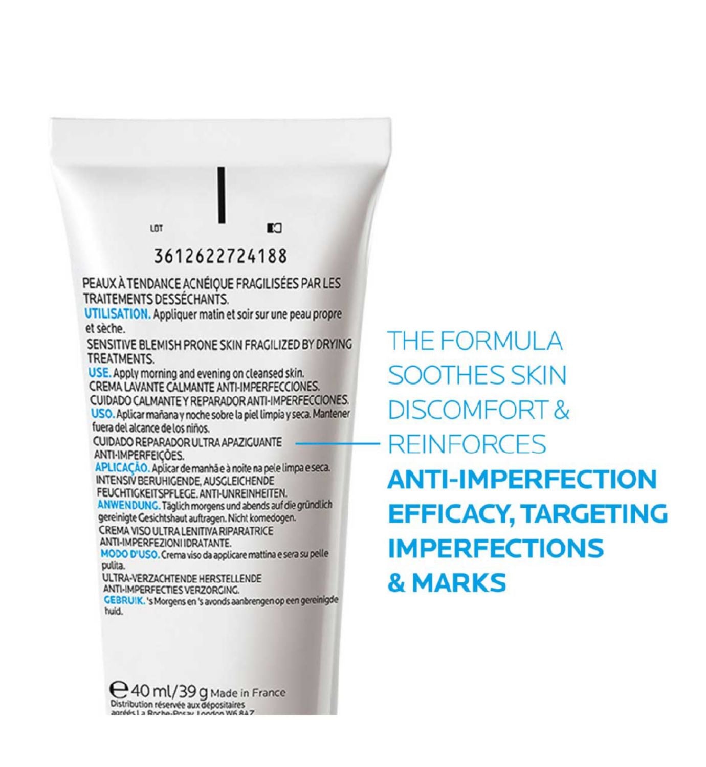 La Roche-Posay Effaclar H Iso-biome soothing moisturising cream 40ml (British brand)