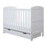 Ickle Bubba Coleby Mini Cot Bed, Under Drawer with Sprung Mattress - White GOODS Boots   