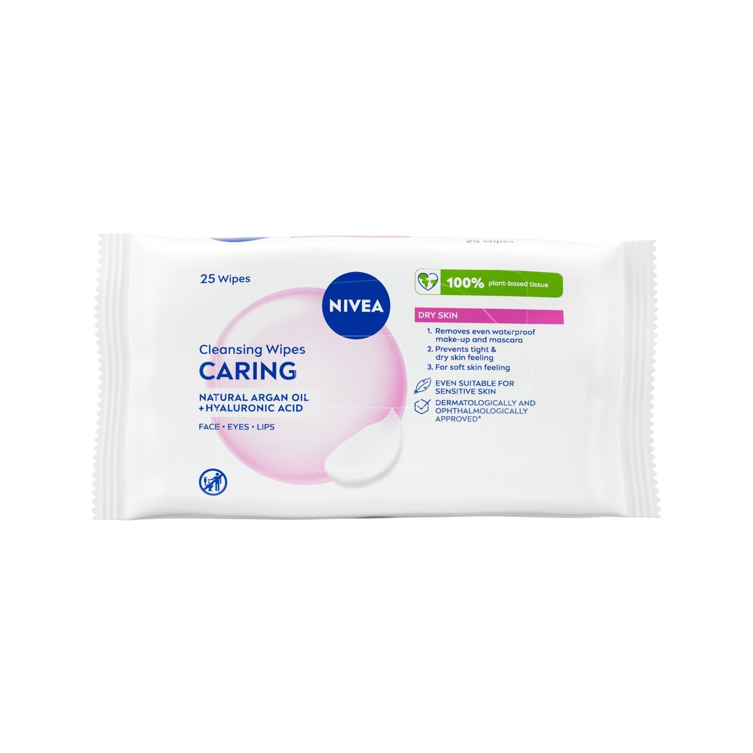 NIVEA Cleansing Wipes for Dry Skin 25pcs, imported from the UK