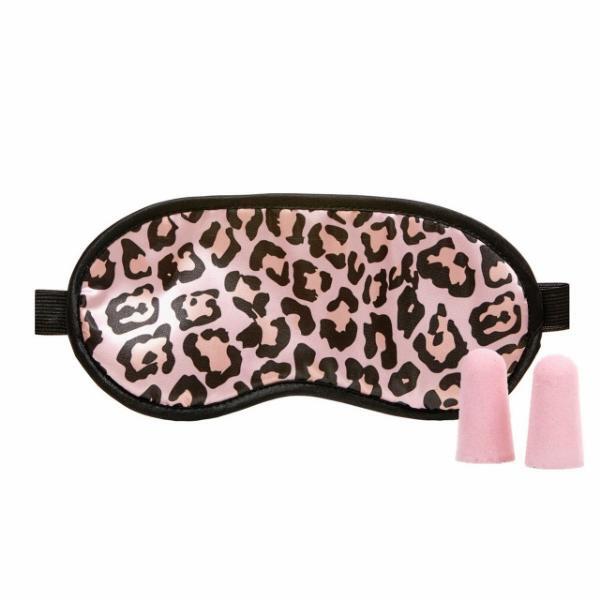 Danielle Creations pink leopard print sleep mask set, imported from the UK