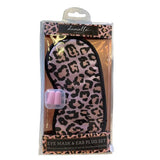 Danielle Creations pink leopard print sleep mask set, imported from the UK