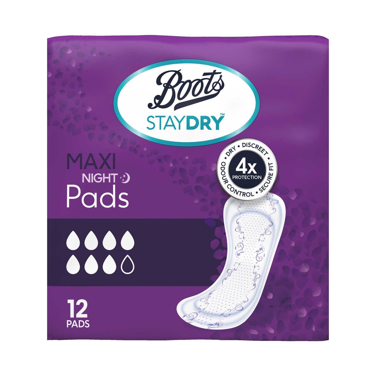 Boots Staydry maxi night incontinence pads, UK version