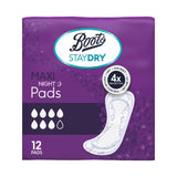 Boots Staydry maxi night incontinence pads, UK version