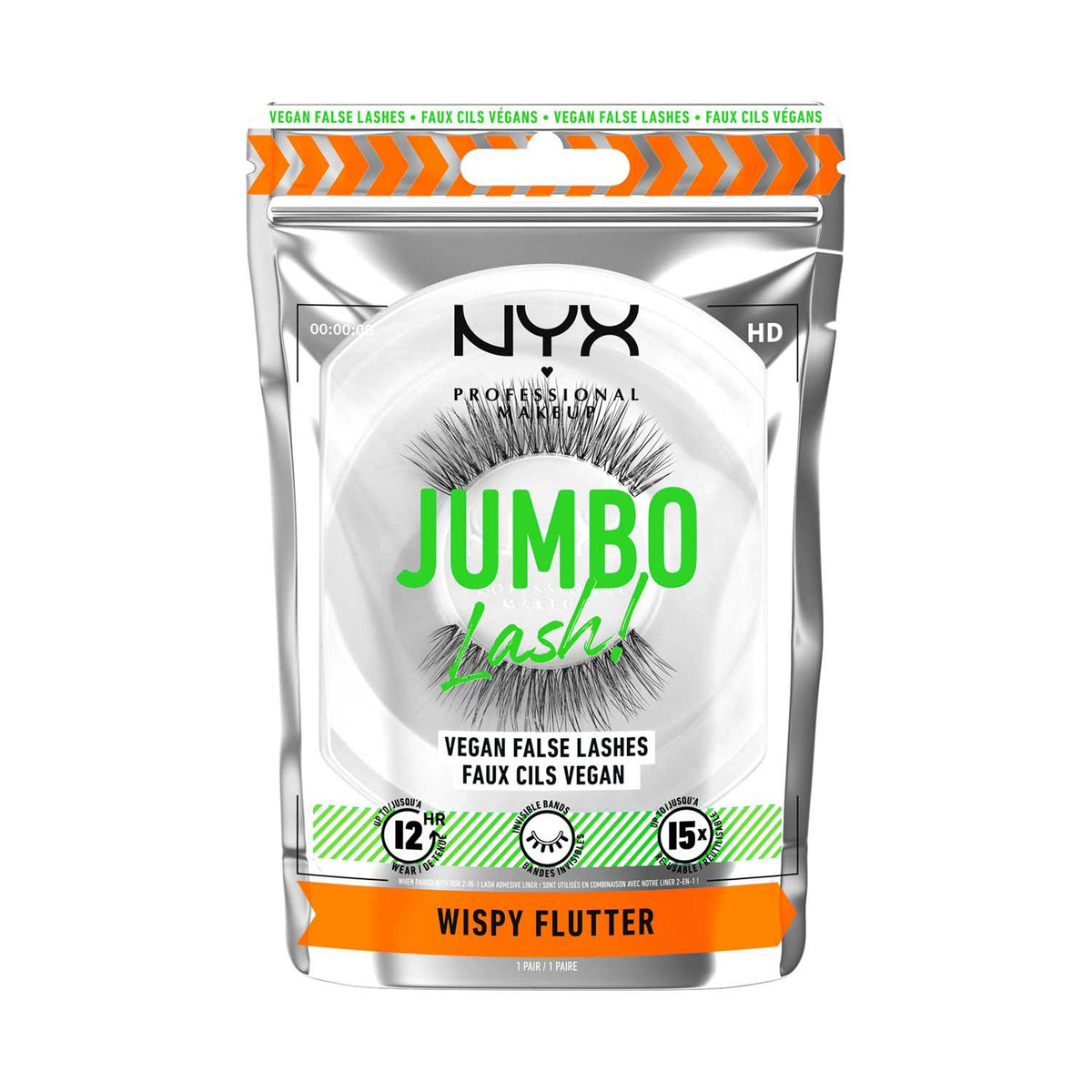 NYX Jumbo Lash vegan false lashes Wispy Flutter - British product