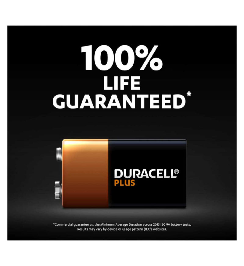 Duracell Plus 9V alkaline battery 2pk - British product