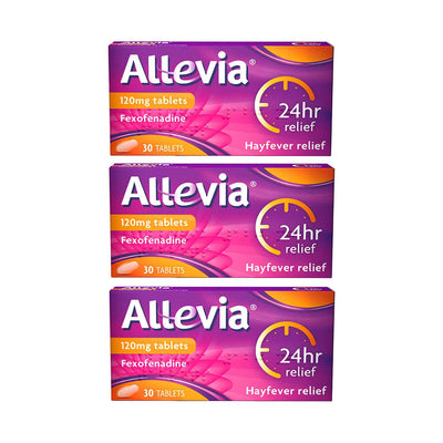 Boots Allevia 120mg Hayfever Relief Tablets 3 x 30 Tablets- Buy online at McGrocer