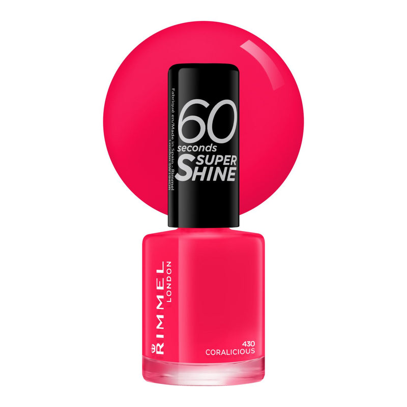 Rimmel 60 Seconds Super Shine nail polish in Coralicious, UK version