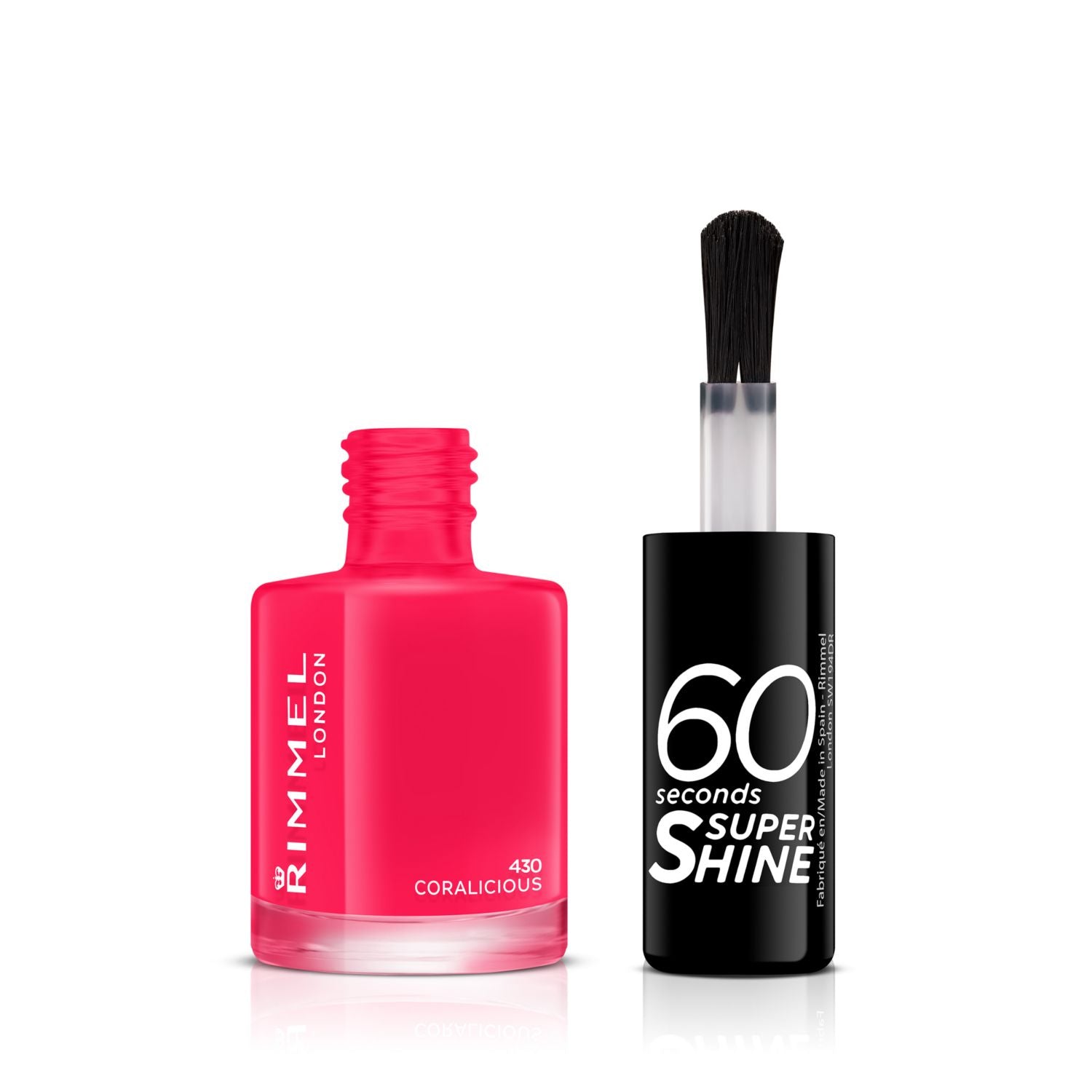Rimmel 60 Seconds Super Shine nail polish in Coralicious, UK version