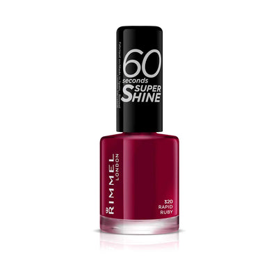 Boots Rimmel 60 Seconds Super Shine Nail Polish Rapid Ruby- Buy online at McGrocer