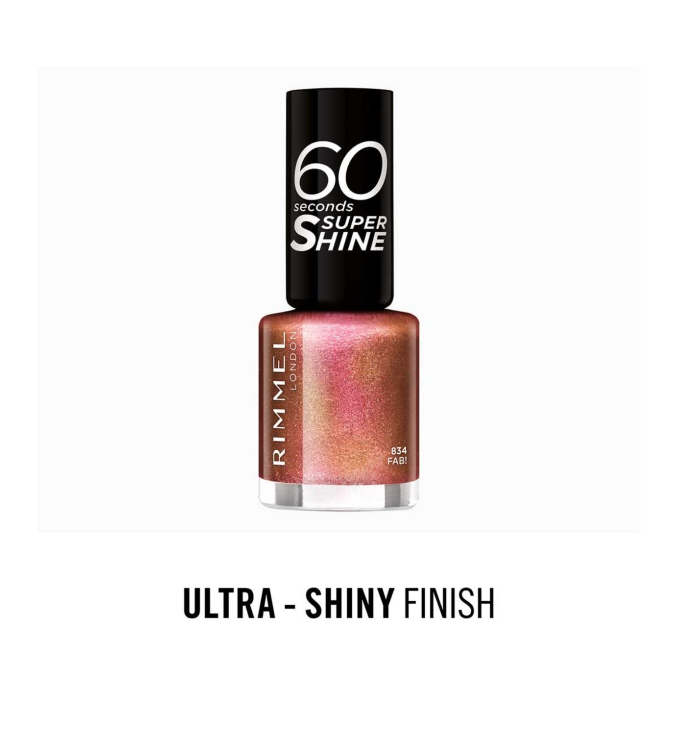 Rimmel 60 Seconds Super Shine nail polish 834 Fab (British brand)