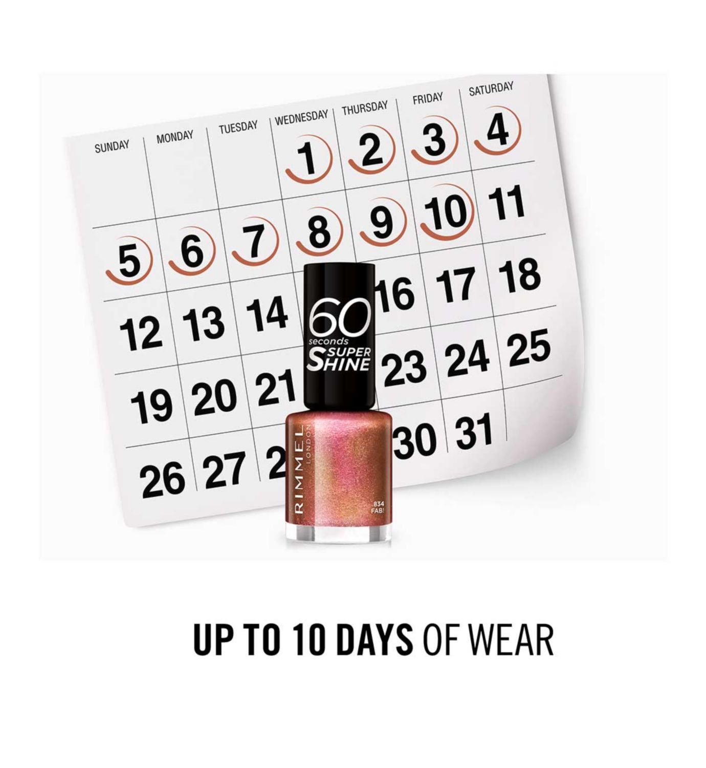 Rimmel 60 Seconds Super Shine nail polish 834 Fab (British brand)