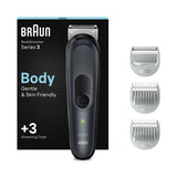 Braun Body Groomer 3, For Men - Black/Grey - BG3350