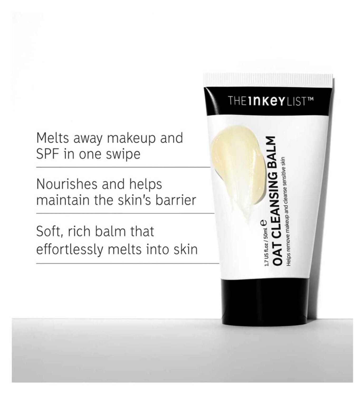 The INKEY List mini oat cleansing balm 50ml, imported from the UK