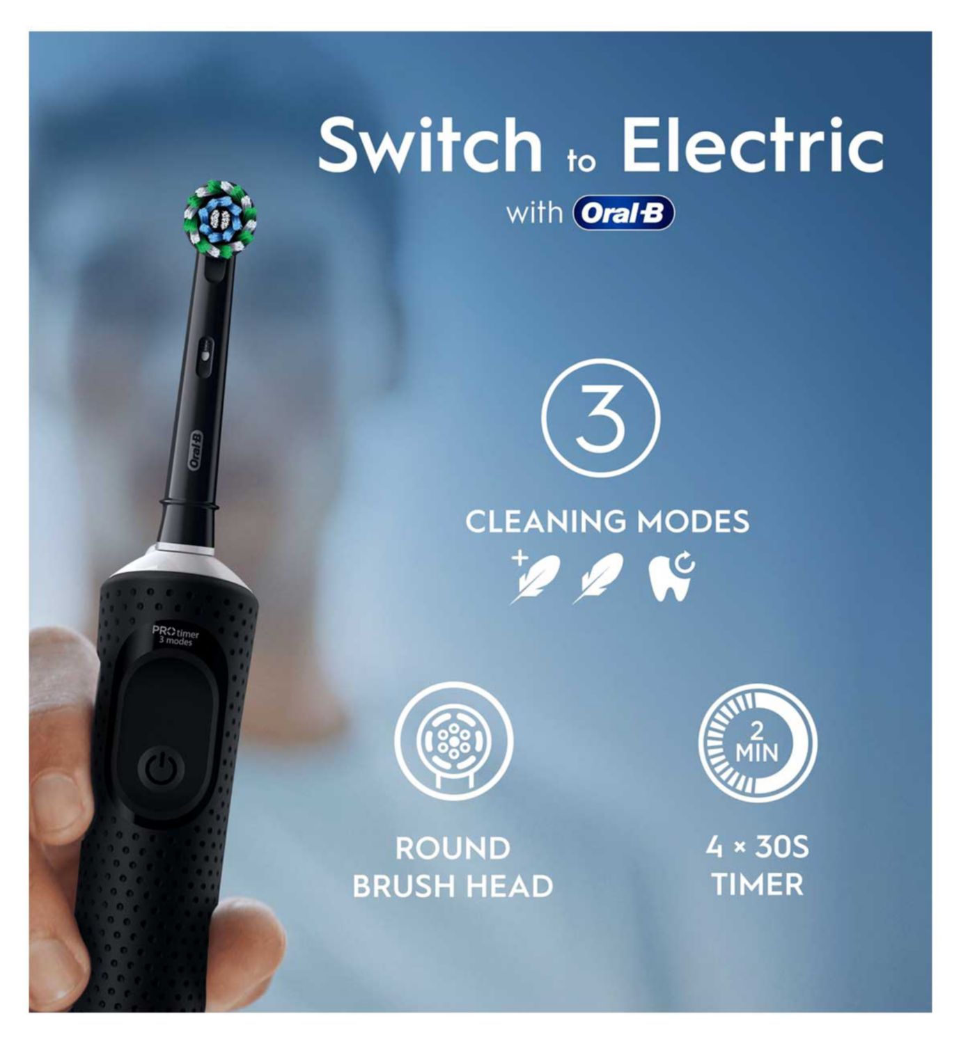 Oral-B Vitality Pro black electric toothbrush (British brand)