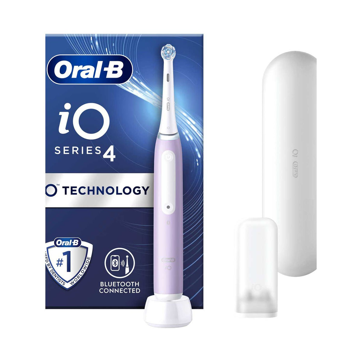 Oral-B iO4 Lavender electric toothbrush travel case, UK version