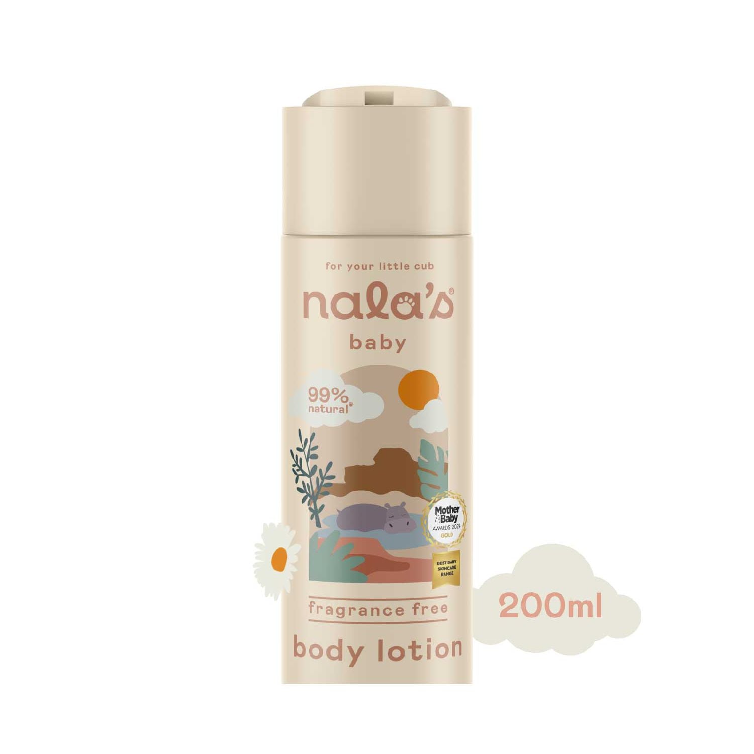 Nala's Baby Body Lotion fragrance free 200ml (British brand)