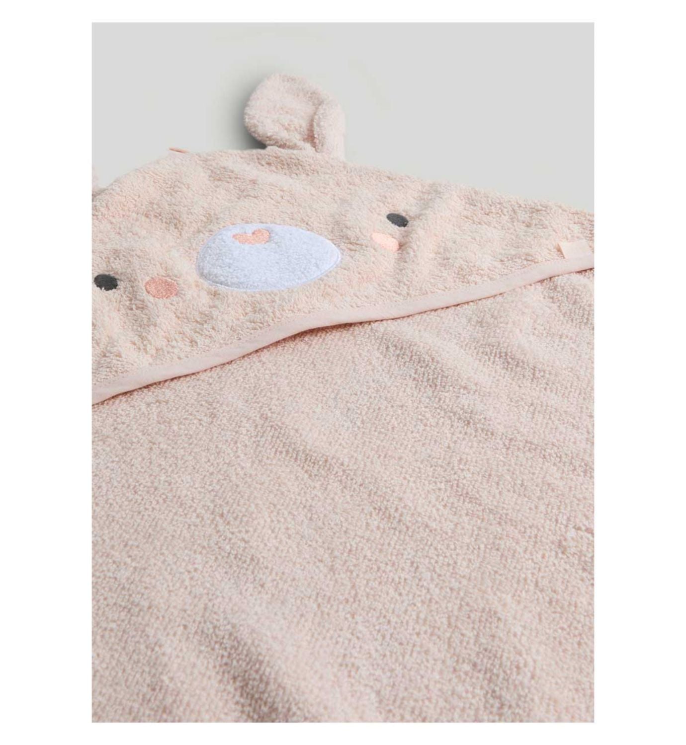 Mothercare pink bunny hooded baby towel 75x75cm, imported from the UK