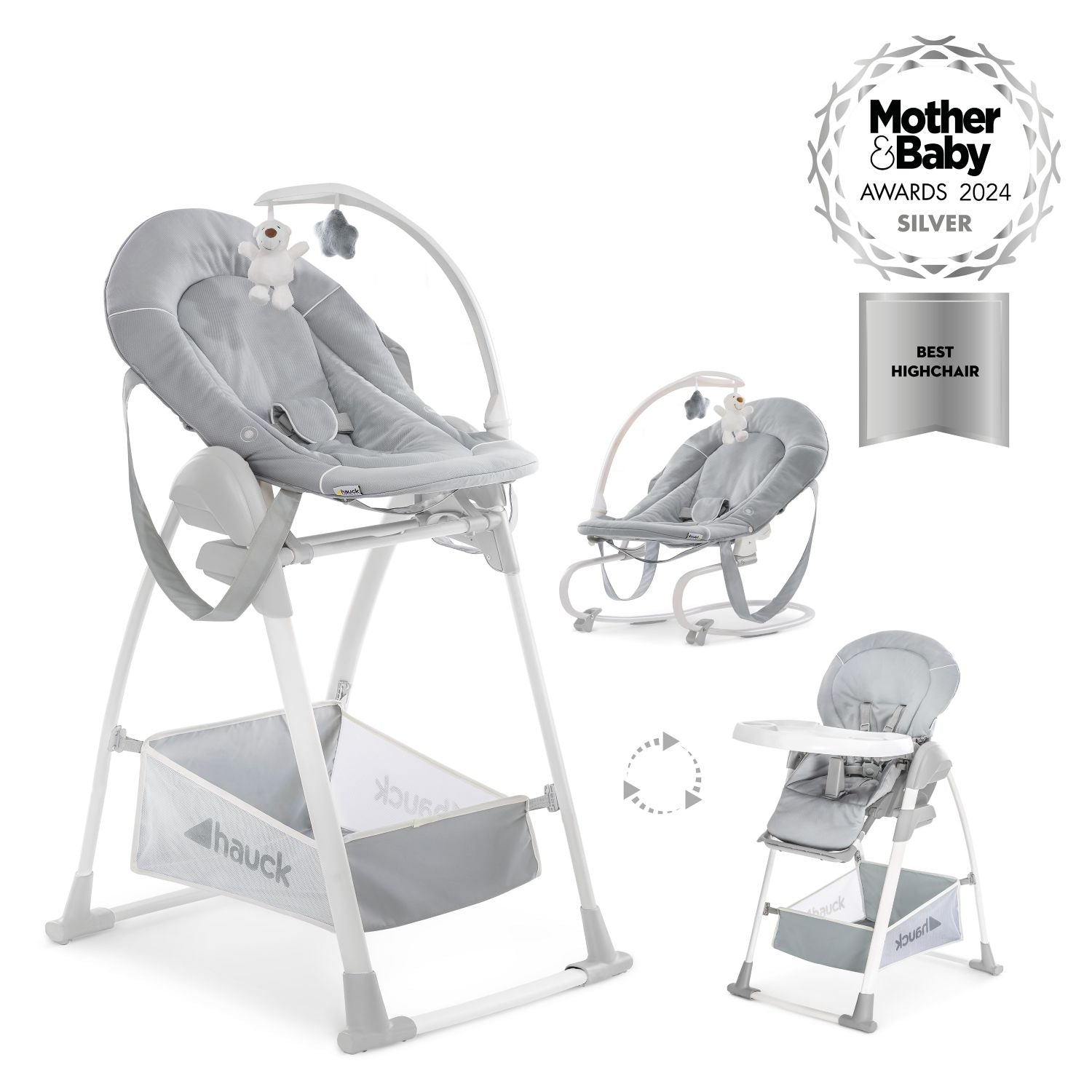 Hauck 3 in 1 baby high chair Stretch Grey - British product