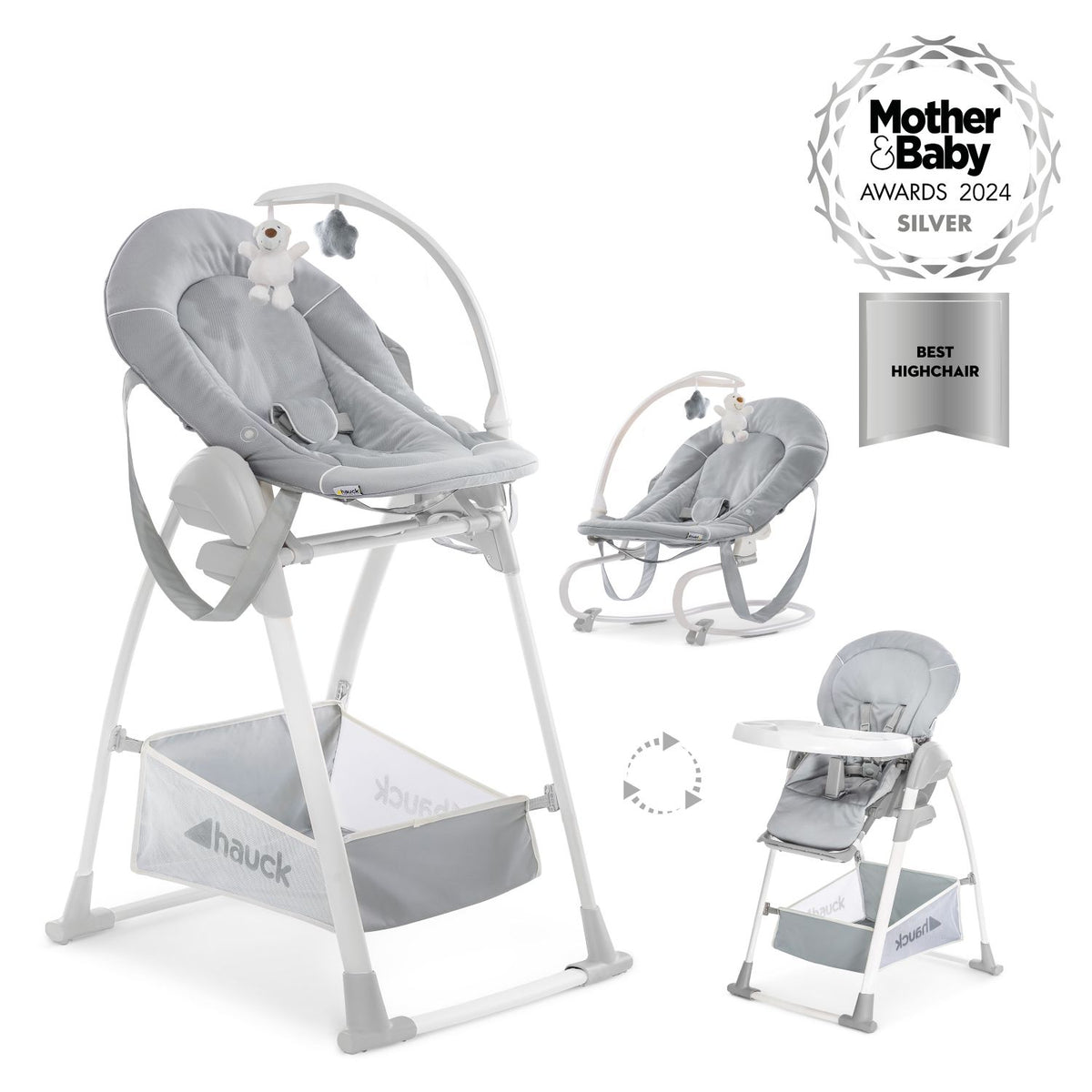 Hauck 3 in 1 baby high chair Stretch Grey - British product
