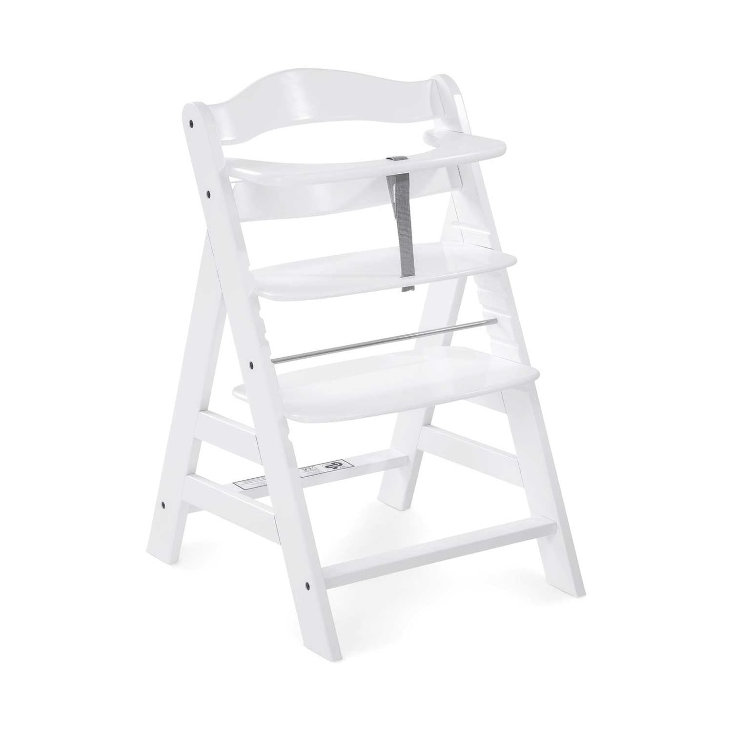 Hauck Alpha+ Wooden Highchair White, adjustable beech wood, UK version