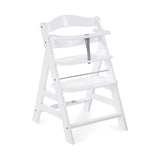 Hauck Alpha+ Wooden Highchair White, adjustable beech wood, UK version