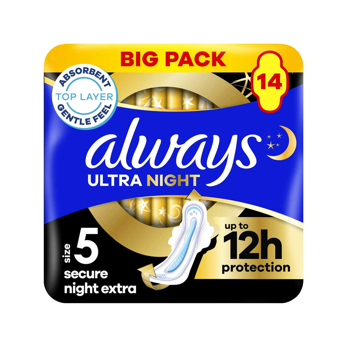 Always Ultra Night pads size 5 with wings 14 (British brand)
