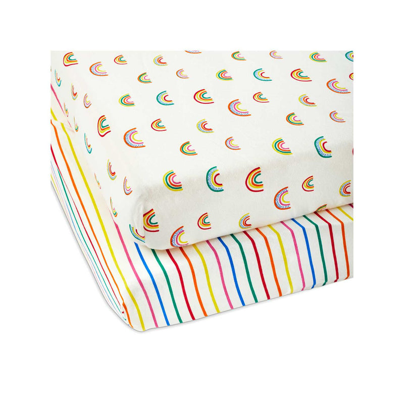 Ickle Bubba fitted cotbed sheets Rainbow Dreams 2 pack - British product