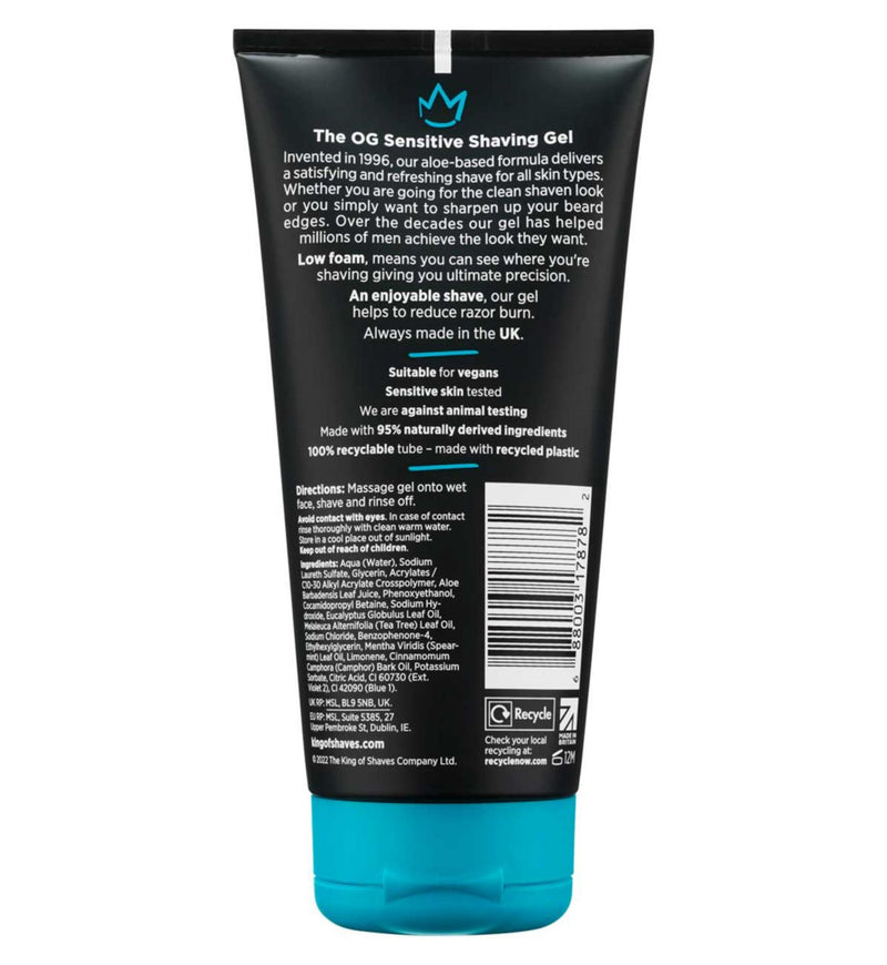 King of Shaves sensitive shave gel 175ml - British product