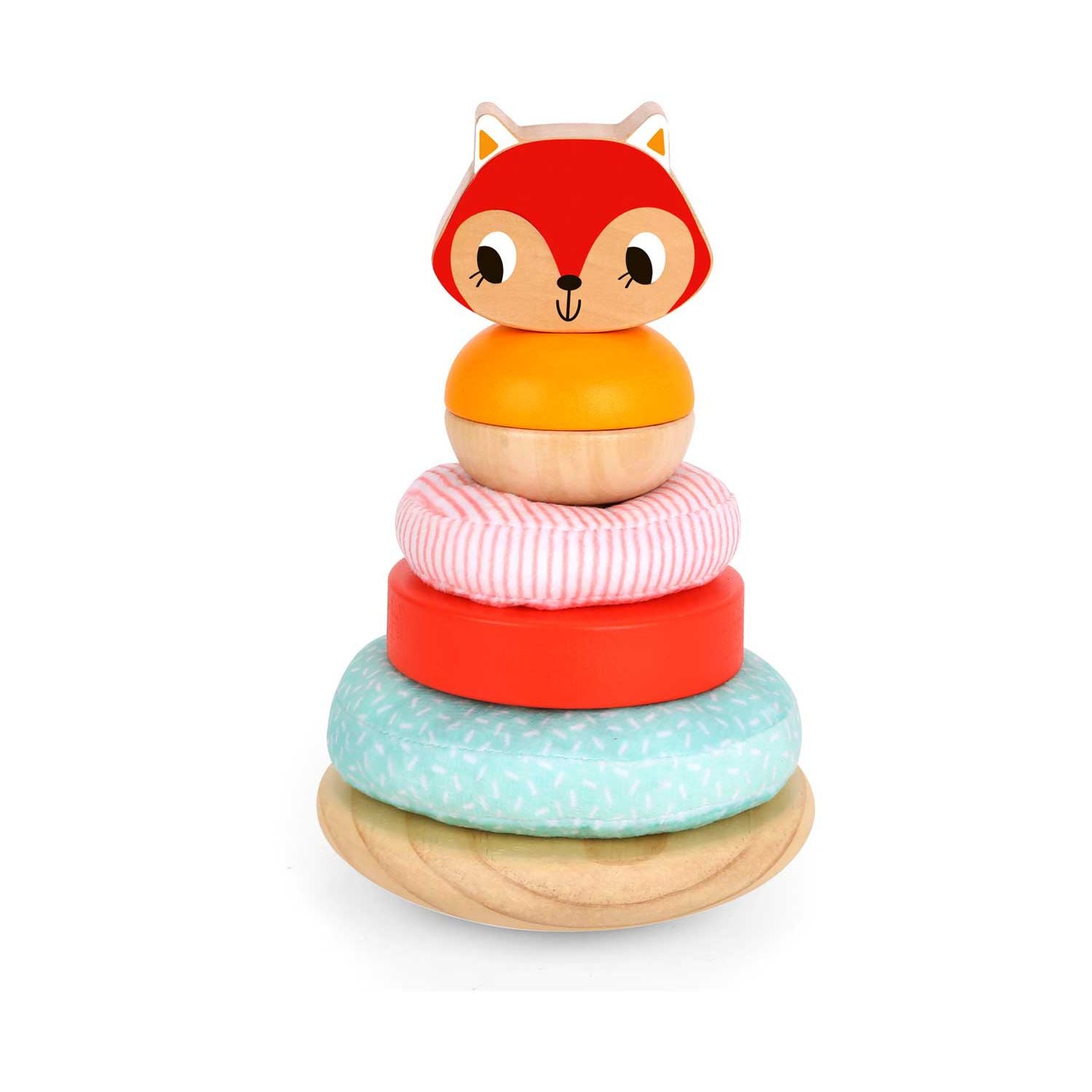 Tooky Toy wooden fox tower stacking toy - British product
