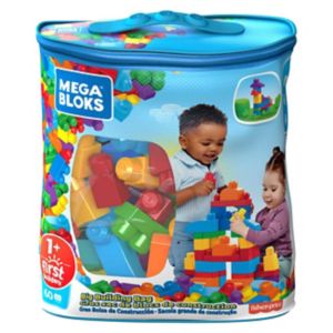 Mega Blocks Big Building Bag Blue Building Blocks Set 60 Pieces