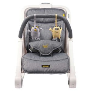 BabaBing RockOut Baby Rocker Bouncer Grey Marl - 3 Position Recline Portable