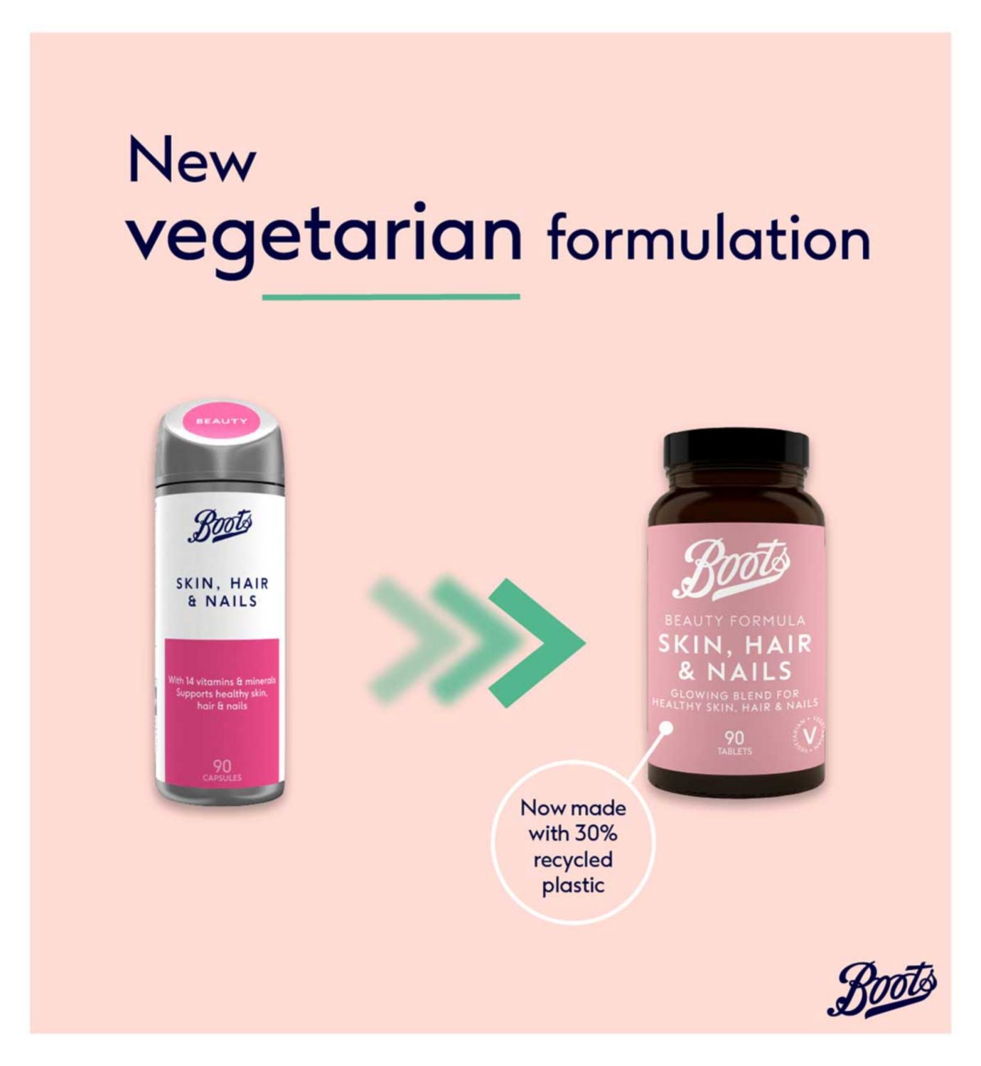 Boots Beauty Formula Skin Hair Nails Vitamins 90 - British product