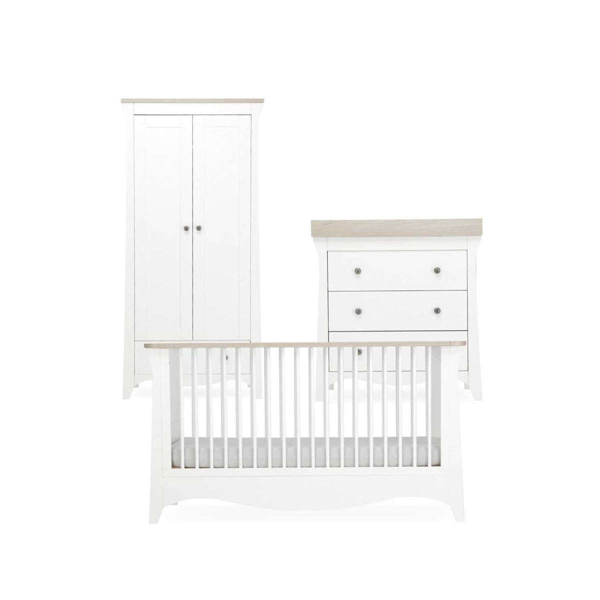 CuddleCo Clara nursery furniture set White & Ash (British brand)
