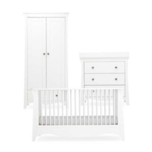 CuddleCo Clara 3-teiliges weißes Kinderzimmermöbelset