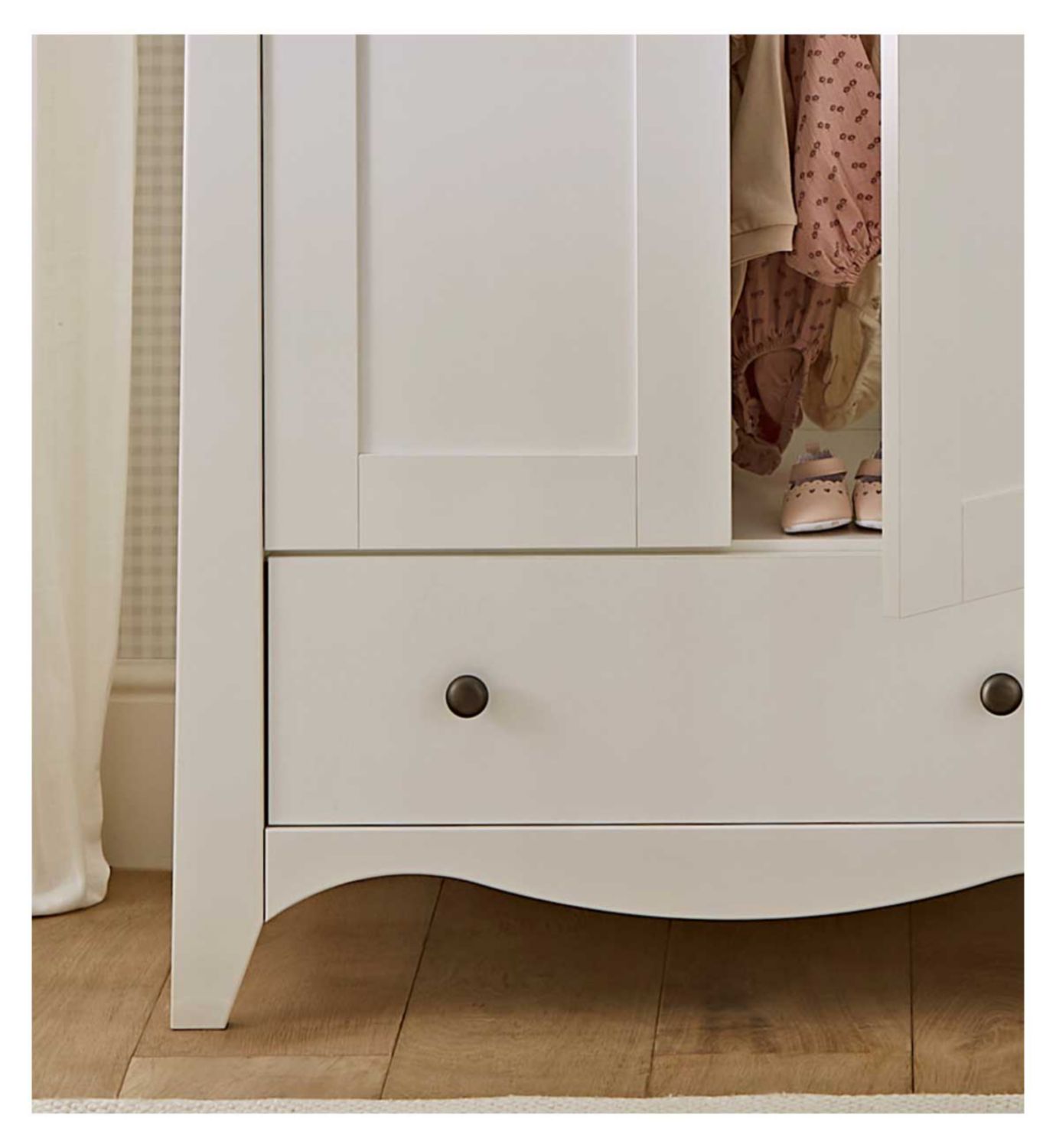 CuddleCo Clara Double Wardrobe White - British product