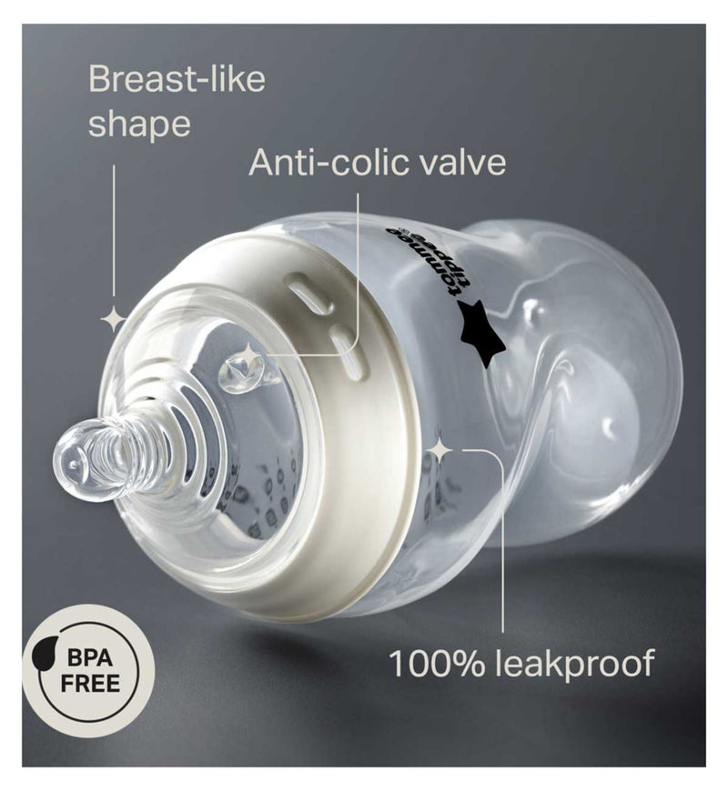Tommee Tippee Natural Start anti-colic baby bottle pack of 3, UK version