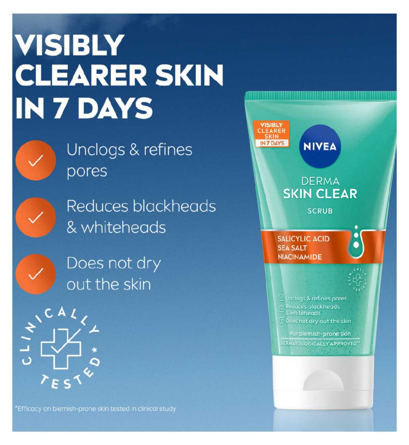 NIVEA Derma Skin Clear scrub with salicylic acid 150ml, UK version