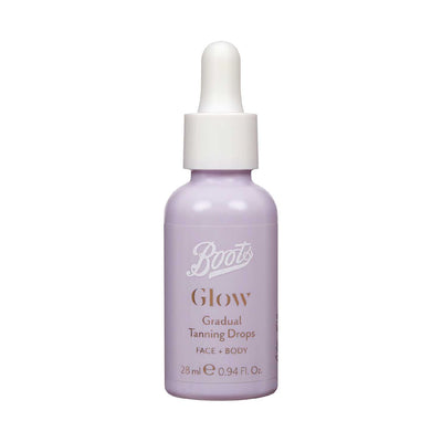 Gotas autobronceadoras Boots Glow para rostro y cuerpo, 28 ml.