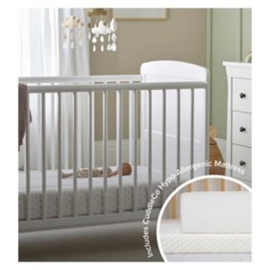 CuddleCo Juliet Cot Bed With Mattress White - British product