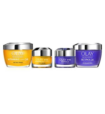 Olay Golden Hour Glow with Vitamin C + AHA24 Day Moisturiser + Vitamin B3 Eye Cream & Retinol24 Night Moisturiser & Eye Cream