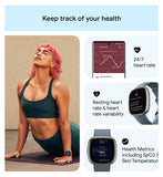 Fitbit Versa 4 fitness smartwatch Waterfall Blue (British brand)