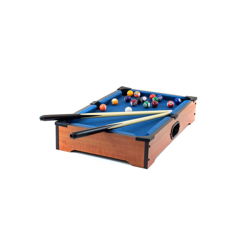 Mini table top pool set with cues and balls, imported from the UK