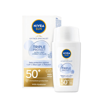 Boots NIVEA SUN UV Face Specialist Triple Protect Sun Cream Fluid SPF50+ 40ml- Buy online at McGrocer
