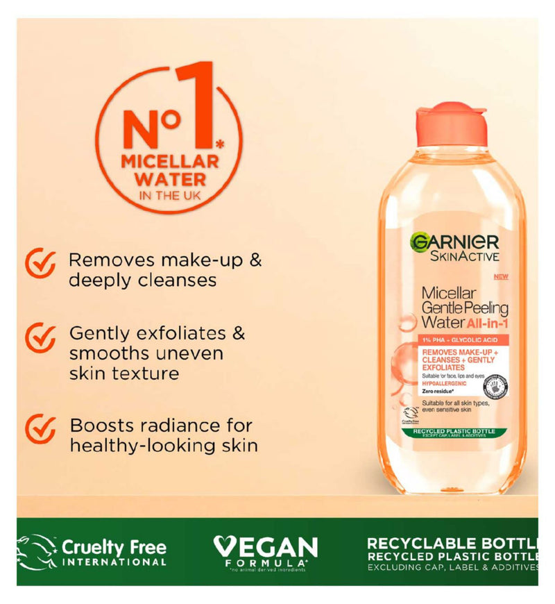 Garnier Micellar Gentle Peeling Water 400ml (British brand)