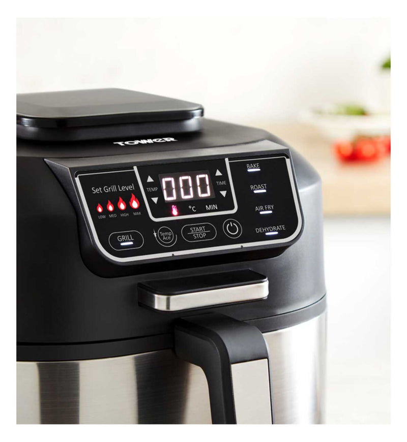 Tower smokeless grill air fryer 5.6L black (British brand)